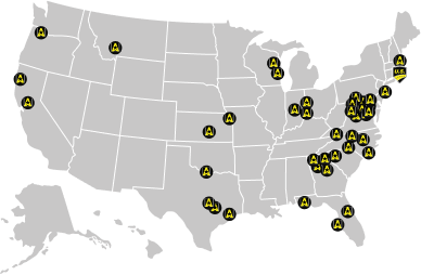 US Pavement Locations Map Graphic