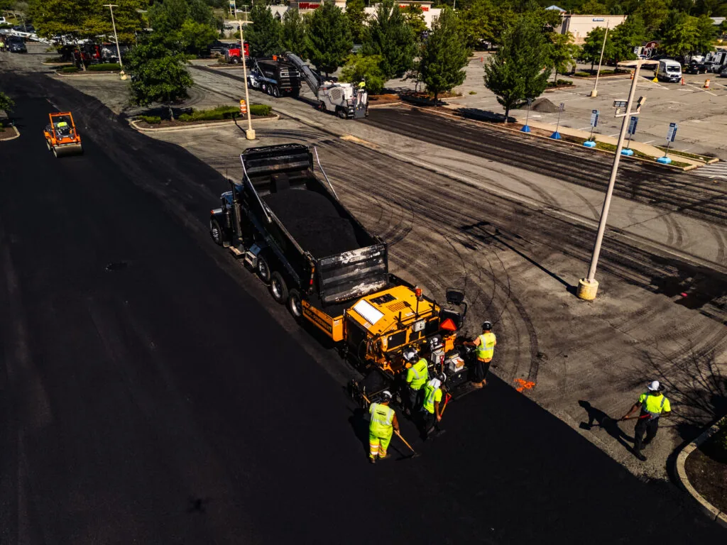 paving a parking lot