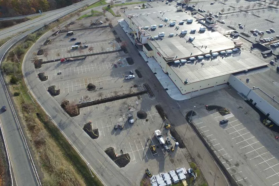 before picture of AMC parking lot