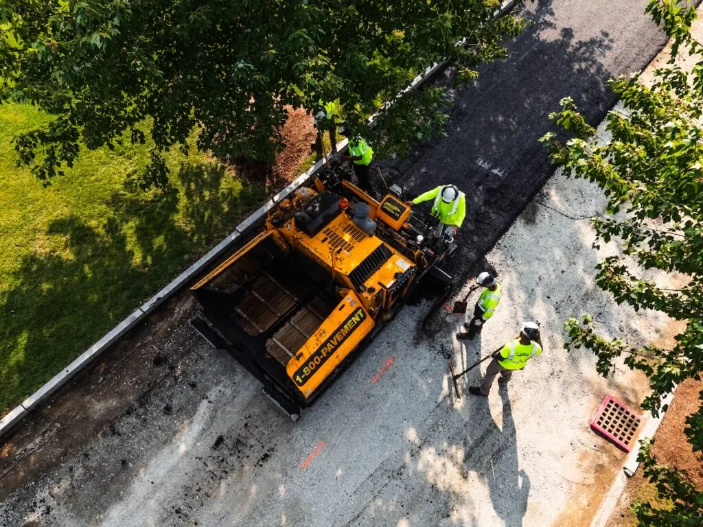 U.S. pavement team repairing a street