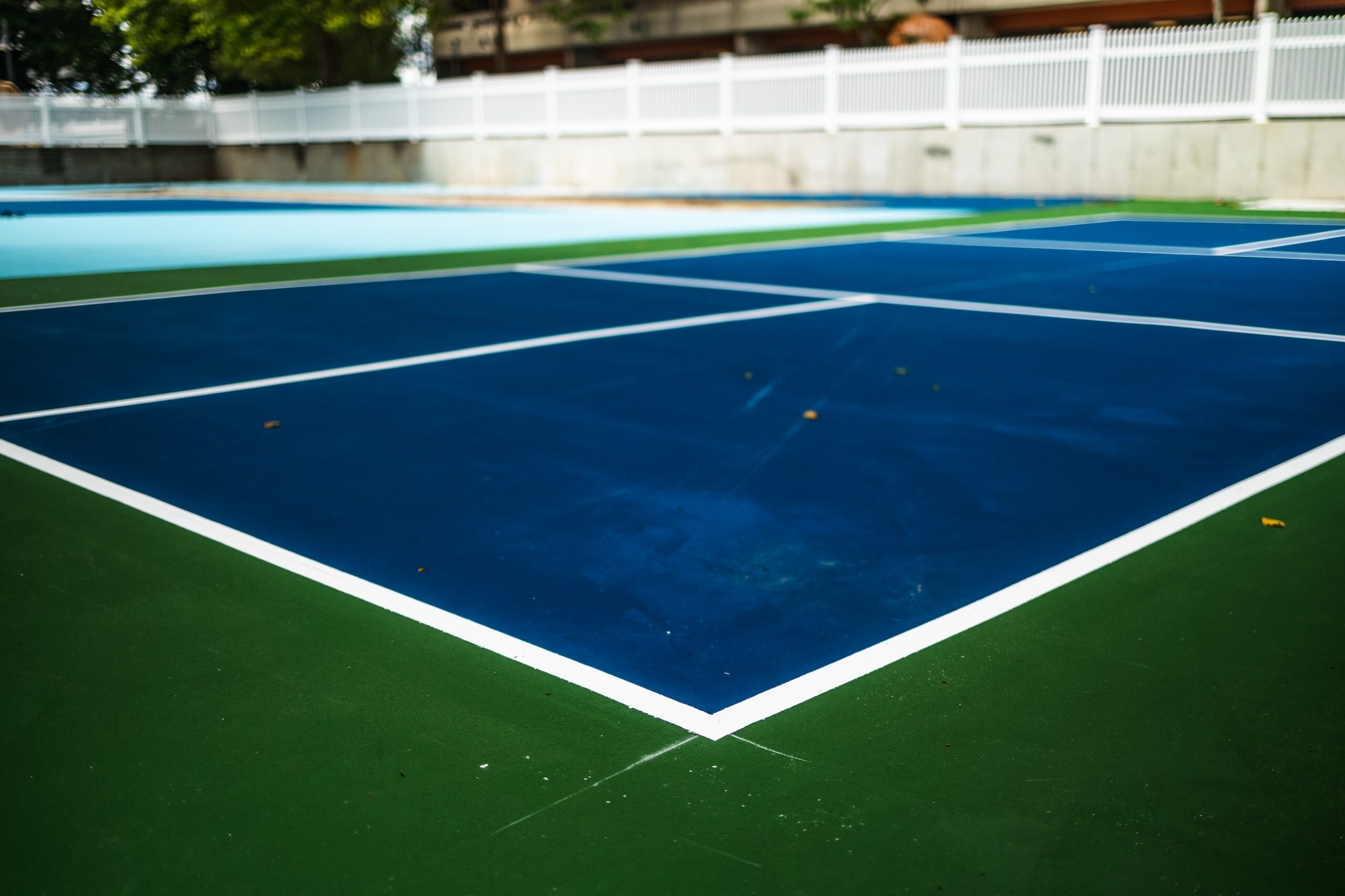 corner of a pickleball court