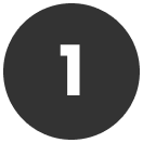 white number 1 with black circle in the background