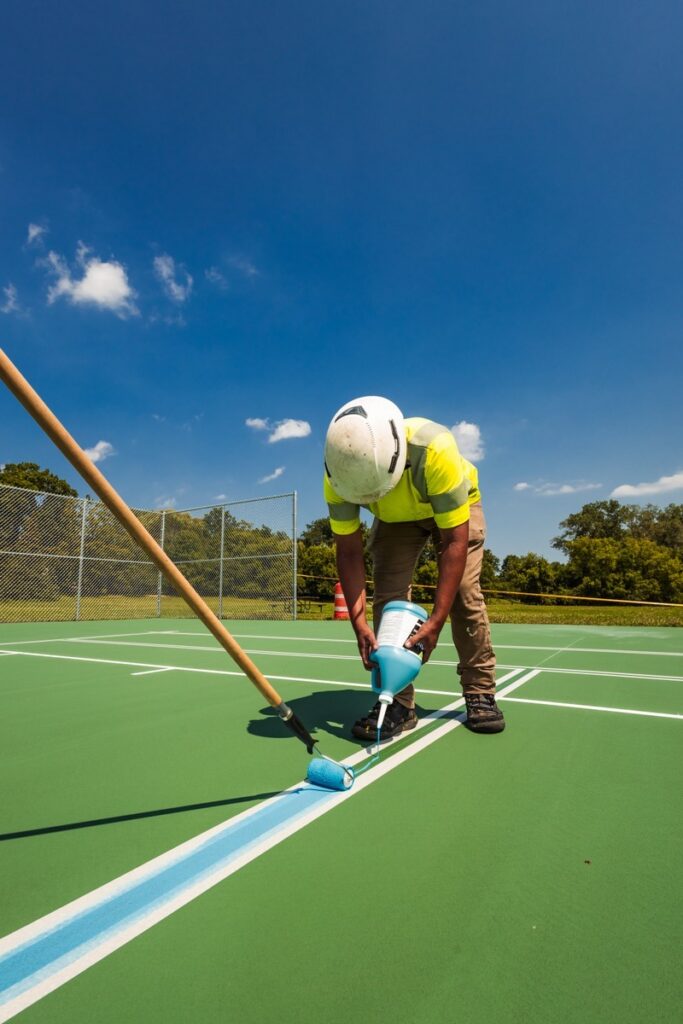 line striping an outdoor court