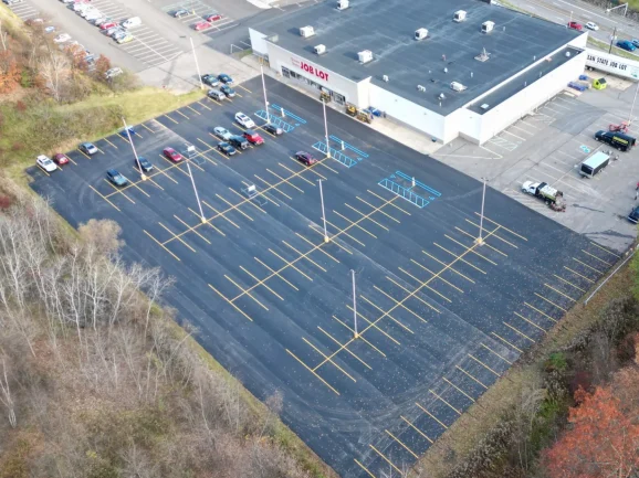 aerial view of ocean state job lot parking lot