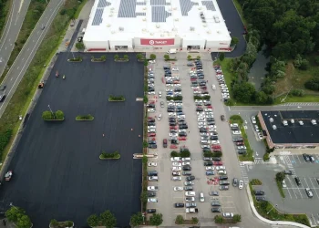 aerial view of a target parking lot