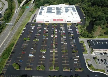 aerial view of a target parking lot