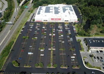 aerial view of a target parking lot