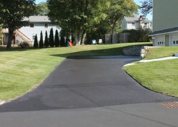 driveway being sealcoated