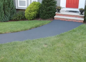 front path to home freshly sealcoated