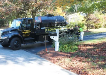 U.S. Pavement truck in a driveway
