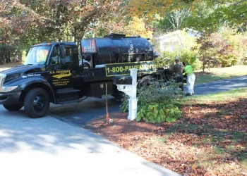 U.S. Pavement truck in a driveway