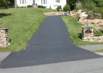 freshly sealcoated driveway