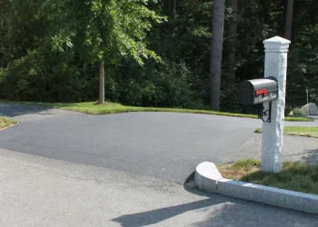 freshly sealcoated driveway